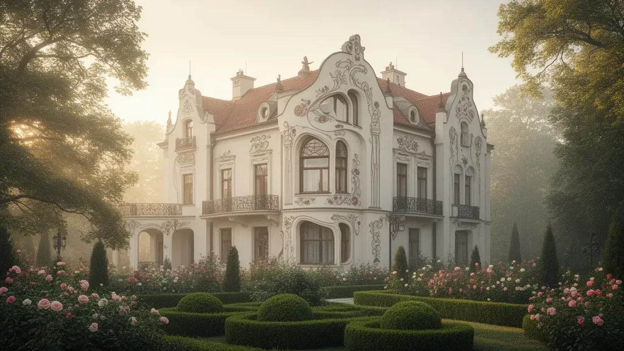 Dzielnica Krakowa z Muzeum Młodej Polski: praktyczny przewodnik 2026 Zabytkowy dworek w dzielnica Krakowa z Muzeum Młodej Polski otoczony bujnym ogrodem wiosną.