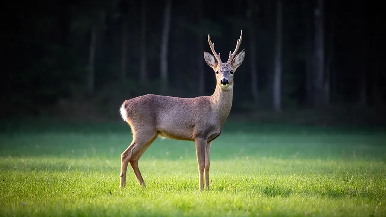Ile waży dorosła sarna europejska? Fakty z lasu i łąki Dorosła sarna europejska stojąca na łące – sprawdź, ile waży dorosła sarna w naturalnych warunkach.