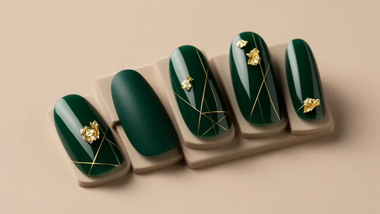 Paznokcie butelkowa zieleń z czym łączyć: Modny manicure 2025 – Inspiracja