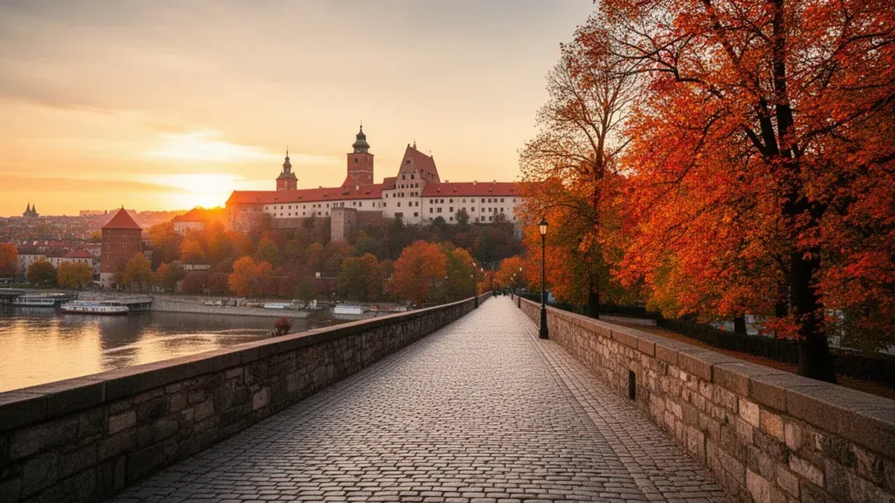 Spacer Kraków: 10 sprawdzonych tras i poradnik dla mieszkańców (2026) Pusta trasa spacerowa z widokiem na Wawel w ramach tematu spacer Kraków.